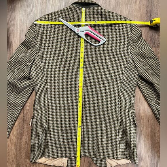 Oscar de la Renta Vintage Oversized blazer 42R. Mens Tweed tan brown houndstooth - Picture 16 of 16